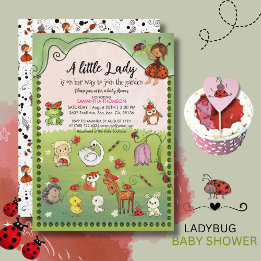 Invitation A Little Lady is on Her Way Ladybug Garden
