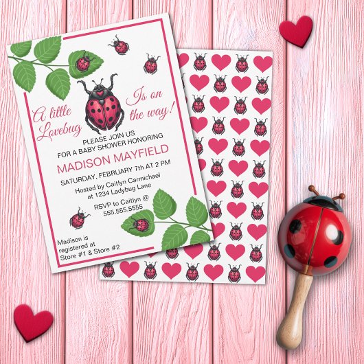 Invitation A Little Love Bug Is On The Way Ladybug