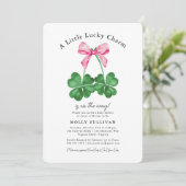 Invitation A Little Lucky Charm Shamrock Coquette Bow (Debout devant)