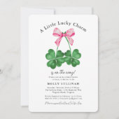 Invitation A Little Lucky Charm Shamrock Coquette Bow (Devant)