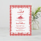 Invitation A Little Meatball Baby Shower (Debout devant)