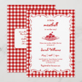 Invitation A Little Meatball Baby Shower (Devant / Derrière)