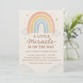 Invitation A Little Miracle Is On The Way Gender Reveal (Debout devant)