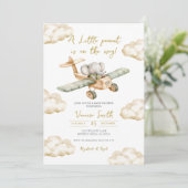 Invitation A Little Peanut is on the Way Elephant Baby Shower (Debout devant)