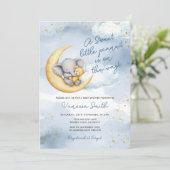 Invitation A Little Peanut is on the Way Elephant Baby Shower (Debout devant)