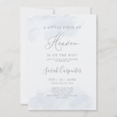 Invitation A Little Piece of Heaven Baby Shower Boy (Devant)