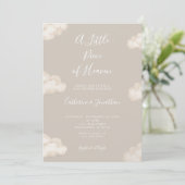 Invitation A Little Piece Of Heaven Beige Clouds Baby Shower (Debout devant)