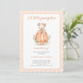 Invitation A Little Pumpkin Baby Shower girl (Debout devant)