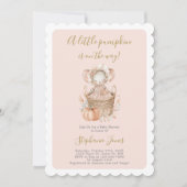 Invitation A Little Pumpkin Baby Shower girl (Devant)