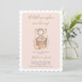 Invitation A Little Pumpkin Baby Shower girl (Debout devant)
