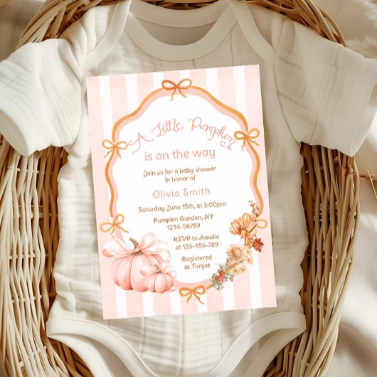 Invitation A Little Pumpkin Fall Baby Shower