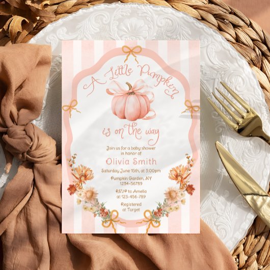 Invitation A Little Pumpkin Fall Floral Baby Shower