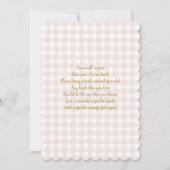 Invitation A little pumpkin gingham fall baby shower girl (Dos)
