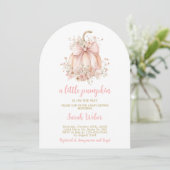 Invitation A little pumpkin gingham fall baby shower girl (Debout devant)