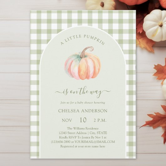 Invitation A Little Pumpkin is On The Way Autumn Baby Shower
