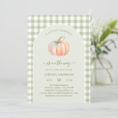 Invitation A Little Pumpkin is On The Way Autumn Baby Shower (Debout devant)