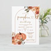 Invitation A little Pumpkin is on the way Baby Shower (Debout devant)