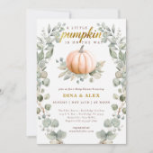 Invitation A Little Pumpkin Is on the Way Fall Baby Shower (Devant)