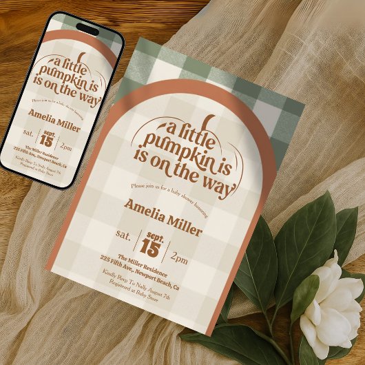 Invitation A Little Pumpkin Is On The Way Fall Baby Shower