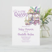 Invitation A Little Queen Mardi Gras Float Baby Shower (Debout devant)