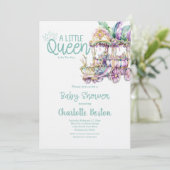 Invitation A Little Queen Mardi Gras Float Baby Shower (Debout devant)