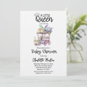 Invitation A Little Queen Mardi Gras Float Baby Shower (Debout devant)