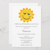 Invitation A Little Ray Of Sunshine Baby Shower (Devant / Derrière)