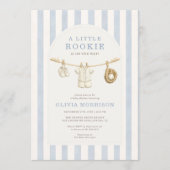 Invitation A Little Rookie Clothesline Baby Shower (Devant)