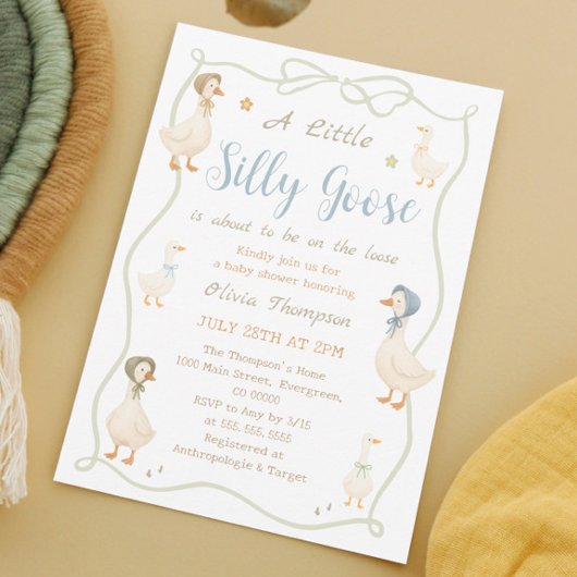 Invitation A Little Silly Goose Baby Shower