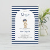 Invitation A Little Slugger Baseball Baby Shower Boy (Debout devant)