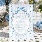 Invitation A Little Sweetheart Blue Bow Baby Shower