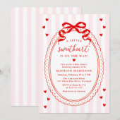 Invitation A Little Sweetheart Bow Baby Shower (Devant / Derrière)