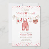 Invitation A little sweetheart Red Boy Baby shower  (Devant)
