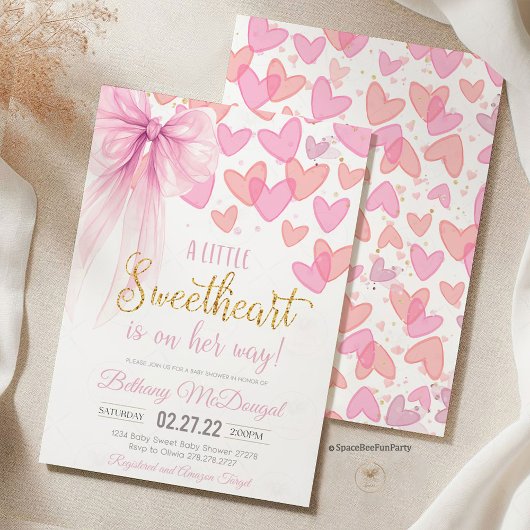 Invitation A Little Sweetheart Valentine Baby Is on her way 