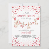Invitation A Little Sweetheart valentine's Baby Shower (Devant)