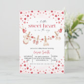 Invitation A Little Sweetheart valentine's Baby Shower (Debout devant)