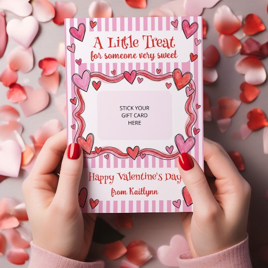 Invitation A Little Treat Valentine's Gift Card Holder Card
