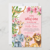 Invitation A Little Wild One est sur le chemin Baby shower Sa (Devant)
