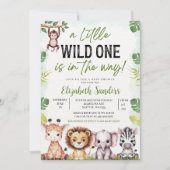 Invitation A Little Wild One is On the Way - Baby shower boy (Devant)