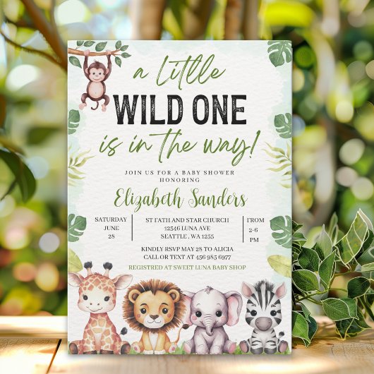 Invitation A Little Wild One is On the Way - Baby shower boy