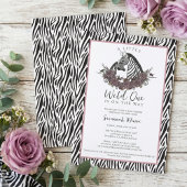Invitation A Little Wild One Soft Gothic Zebra Baby Shower