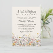 Invitation A Little Wildflower Baby Shower (Debout devant)