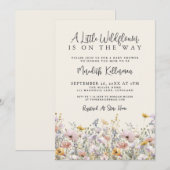 Invitation A Little Wildflower Baby Shower (Devant / Derrière)