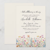 Invitation A Little Wildflower Baby Shower (Devant / Derrière)