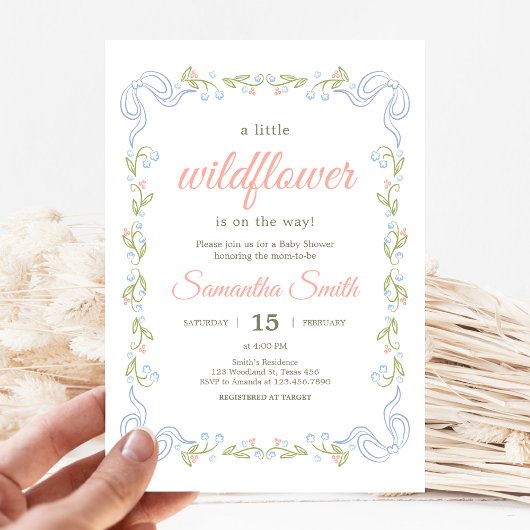 Invitation A Little Wildflower Baby Shower