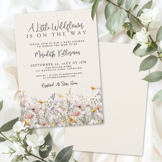 Invitation A Little Wildflower Baby Shower