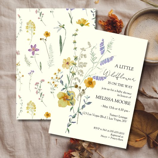 Invitation A Little Wildflower Baby Shower