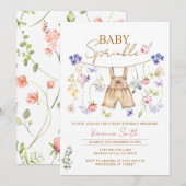 Invitation A Little Wildflower Girl Baby Sprinkle (Devant / Derrière)