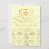 Invitation à l'ivoire et à l'or Mariage damassé (Dos)