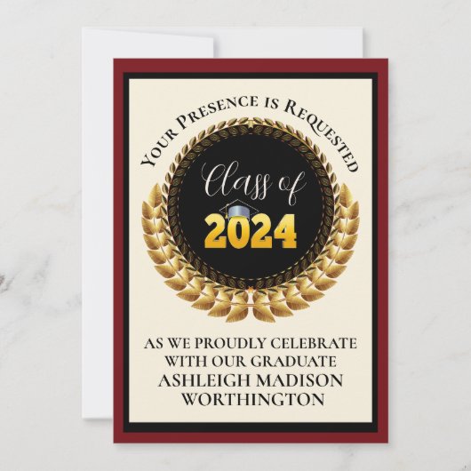 Invitation à l'obtention du diplôme (Devant)